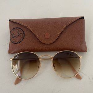 Ray Ban round gradient metal sunglasses - almost new